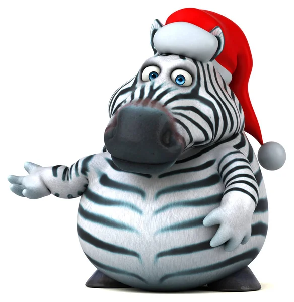 Rolig Zebra Tomte Hatt Illustration — Stockfoto