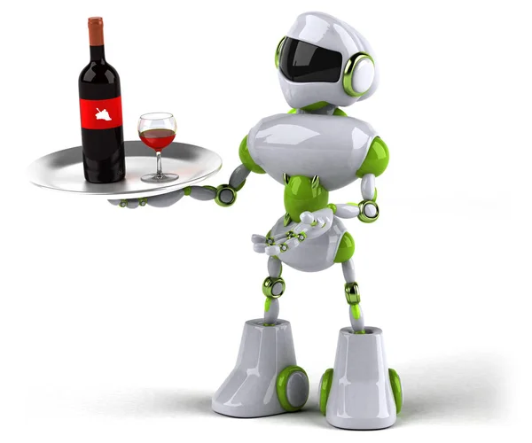 Lustige Cartoon Figur Mit Wein Illustration — Stockfoto