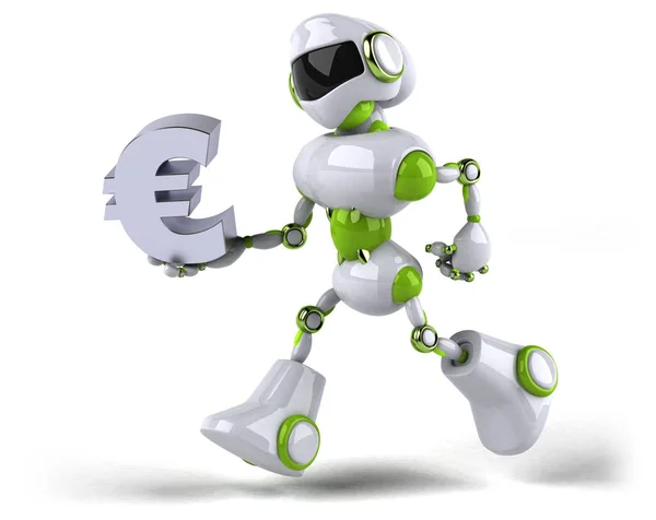 Personagem Desenho Animado Com Euro Ilustração — Fotografia de Stock