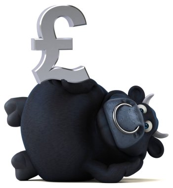 Eğlenceli çizgi film karakteri Lirası - 3d çizim ile