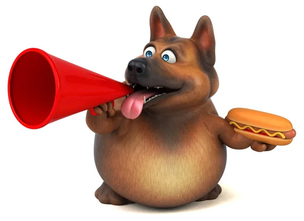 Německý Ovčák Pes Hotdog Ilustrace — Stock fotografie