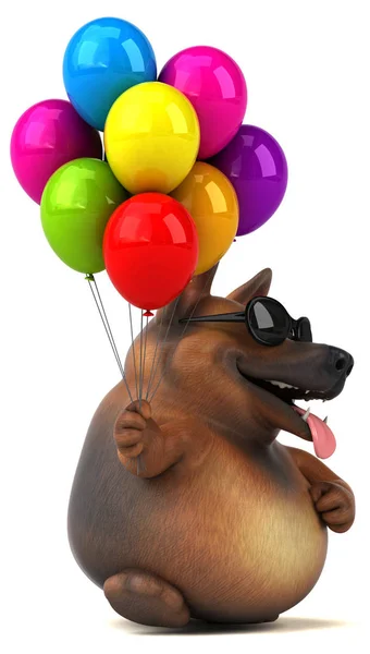 German Shepherd Dog Balloons Illustration — Stock Photo, Image