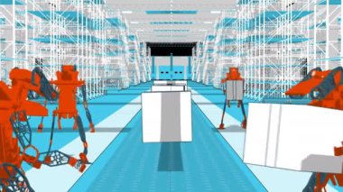 robotlar üzerinde bitki - 3d animasyon 3D generatif tasarım 