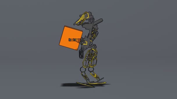 Design Generativo Robô Com Caixa Animação — Vídeo de Stock