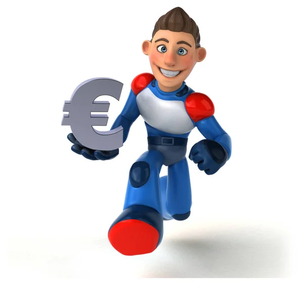 Karakter Kartun Dengan Euro Ilustrasi — Stok Foto