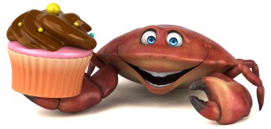 Cupcake - 3d çizim ile eğlenceli çizgi film karakteri  