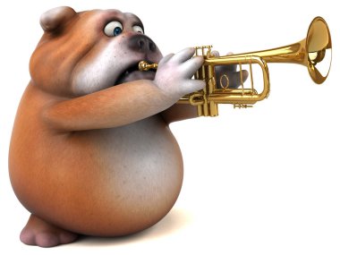 -3d çizim oynarken eğlenceli çizgi film karakteri