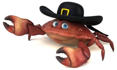 Eğlenceli Yengeç - 3d çizim