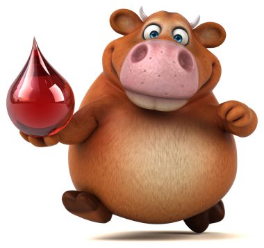 Düşürmeli eğlenceli inek - 3D Görüntü