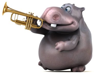 -3d çizim oynarken eğlenceli çizgi film karakteri