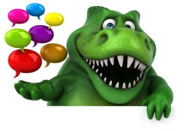 Eğlenceli çizgi film karakteri ile - 3d illüstrasyon kabarcıklar