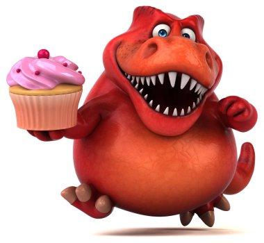 Cupcake - 3d çizim ile eğlenceli çizgi film karakteri  