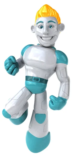 Robot Cartoon Charakter Ilustracja — Zdjęcie stockowe