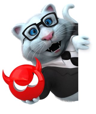 Eğlenceli çizgi film karakteri ile virüs - 3d çizim