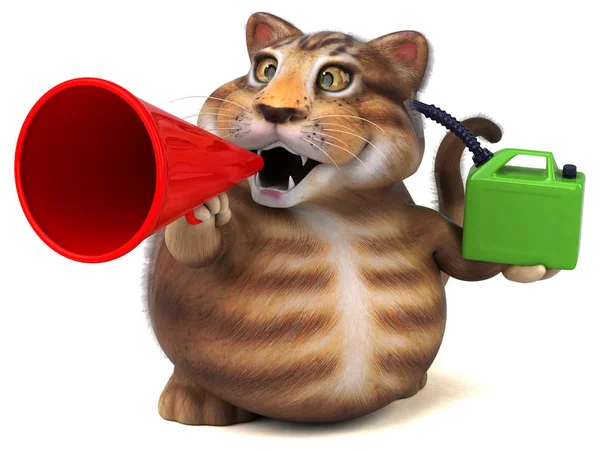Веселая Кошка Маслом Иллюстрация — стоковое фото
