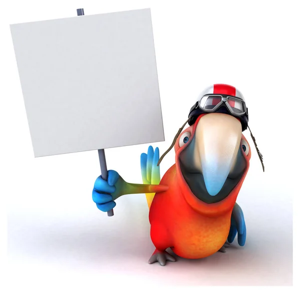Zábava Papoušek Znak Ilustrace — Stock fotografie