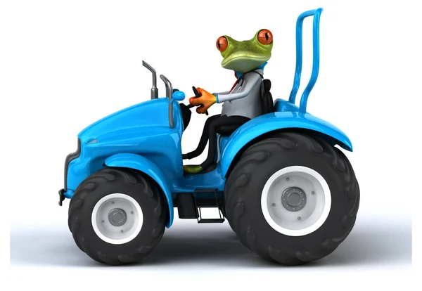 Fun Cartoon Character Tractor Illustration — Stock Photo, Image