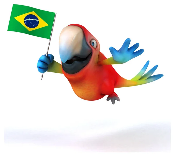 Zabawa Papuga Flagą Ilustracja — Zdjęcie stockowe