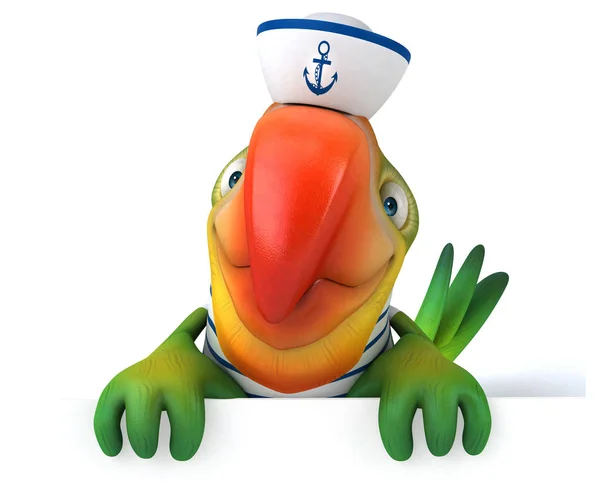 Fun Parrot Character Illustration — Stock Photo, Image
