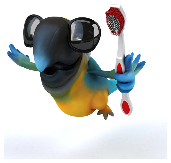 Fun Parrot Brush Illustration — Stock Photo, Image