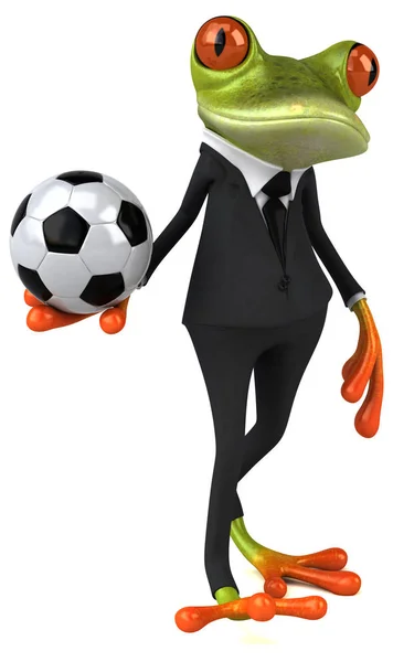 Spaß Cartoon Figur Mit Ball Illustration — Stockfoto