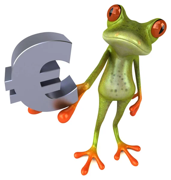 Personagem Desenho Animado Divertido Com Euro Ilustração — Fotografia de Stock