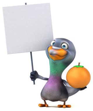 Turuncu - 3d çizim ile eğlenceli çizgi film karakteri