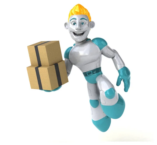 Robot Character Boxes Illustration — Stock Photo, Image
