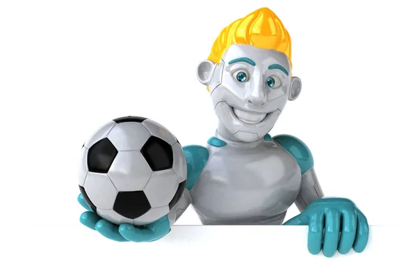 Roboterfigur Mit Ball Illustration — Stockfoto