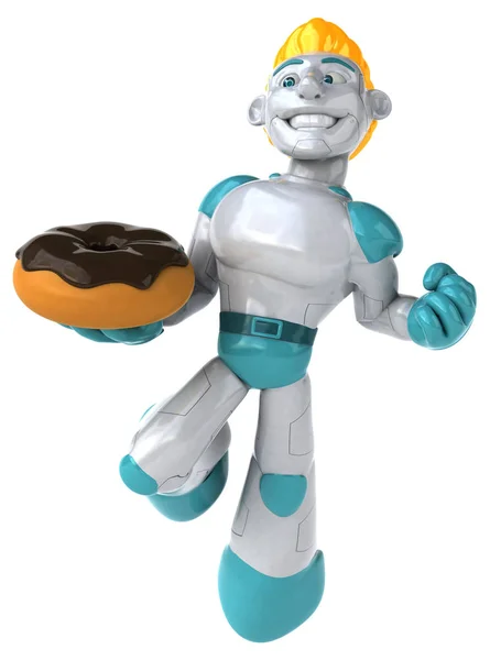 Robot Character Donut Illustration — Stock Photo, Image