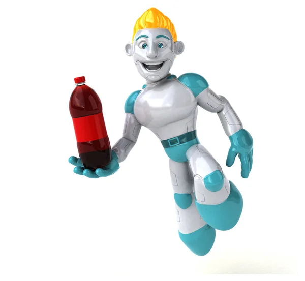 Caractère Robot Avec Soda Illustration — Photo