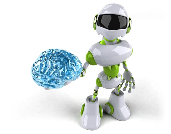 ロボットのキャラクターと脳の — ストック写真