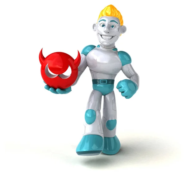 Personagem Robô Com Vírus Ilustração — Fotografia de Stock