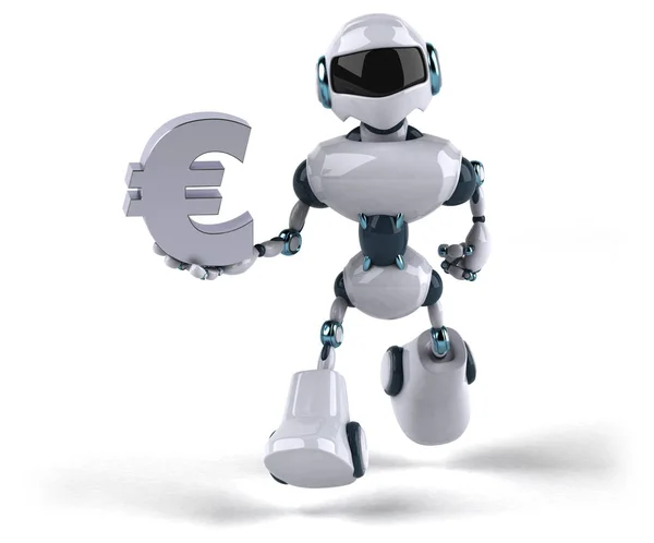 Робот Держащий Евро Иллюстрация — стоковое фото