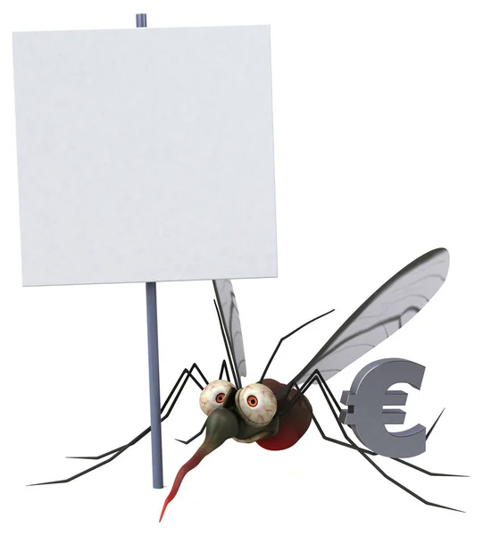 Mosquito Con Euro Ilustración — Foto de Stock