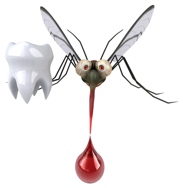 Leuk Personage Met Tooth Illustratie — Stockfoto