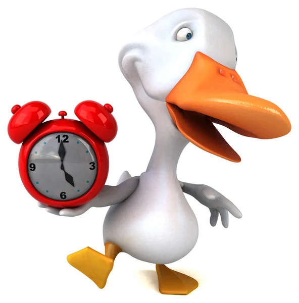 Fun Cartoon Character Clock Illustration — Stock Photo, Image