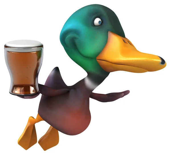 Fun Duck Beer Illustration — Stock Photo, Image