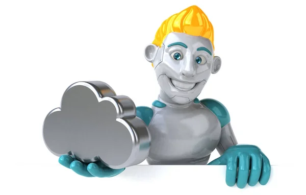 Leuk Personage Met Cloud Illustratie — Stockfoto