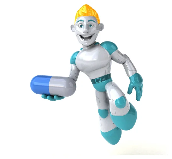 Roboterfigur Mit Pille Illustration — Stockfoto