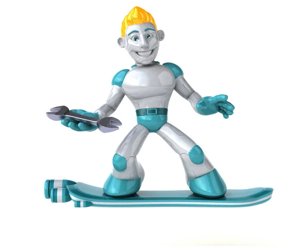 Personaje Robot Con Herramienta Ilustración — Foto de Stock