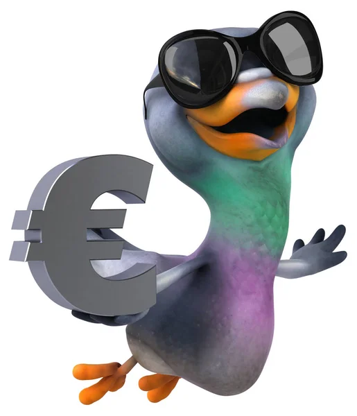Fun Pigeon Euro Illustration — Stock Photo, Image