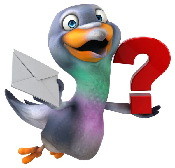 Fun Cartoon Character Question Illustration — Stock Photo, Image