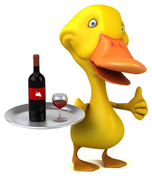 Fun Cartoon Character Wine Illustration — Stock Photo, Image