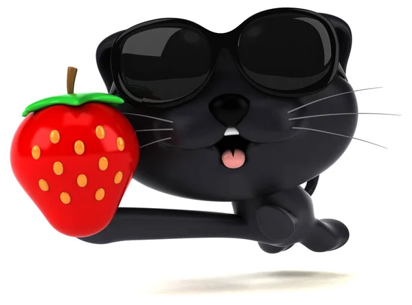イチゴの イラストが楽しい漫画のキャラクター — ストック写真