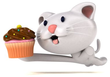Cupcake - 3d çizim ile eğlenceli çizgi film karakteri