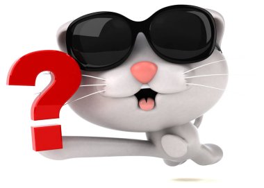 Eğlenceli çizgi film karakteri ile soru - 3d çizim