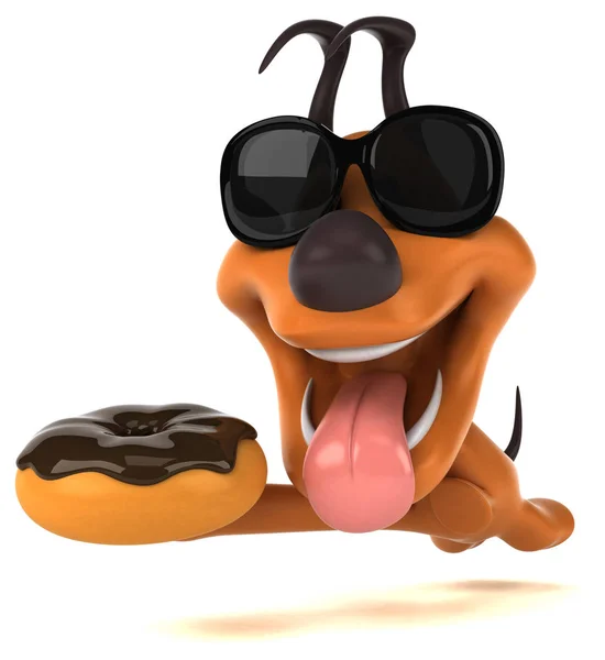 Leuk Personage Met Donut Illustratie — Stockfoto