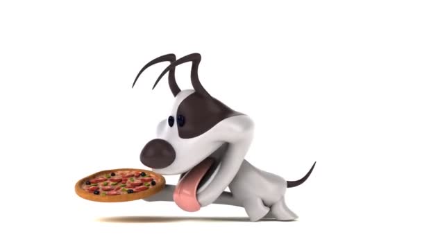 Lustige Cartoon Figur Mit Pizza Animation — Stockvideo