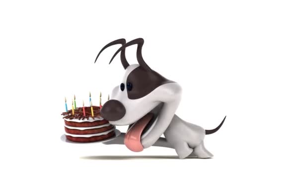 Lustige Cartoon Figur Mit Kuchen Animation — Stockvideo